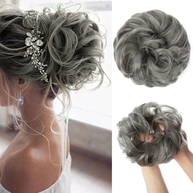Gray Messy Hair Bun