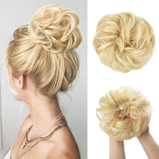 Bleach Blonde Messy Hair Bun