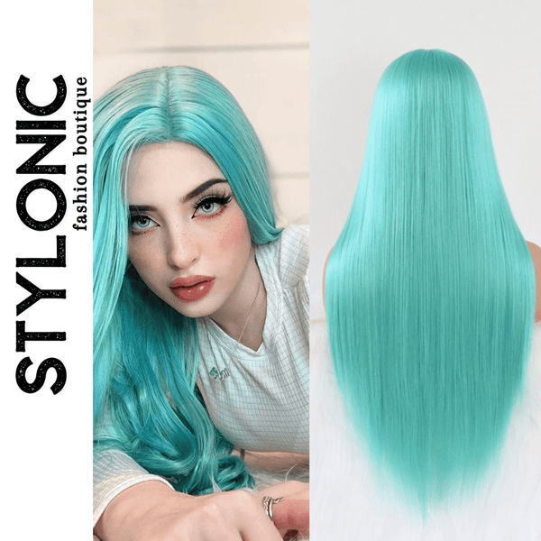 Stylonic Fashion Boutique Synthetic Wig Mint Blue Wig Mint Blue Wig | Blue Wigs | Stylonic Fashion Boutique