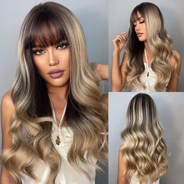 Stylonic Fashion Boutique Synthetic Wig Mixed Brown and Blonde Hair Mixed Brown and Blonde Hair - Stylonic Wigs