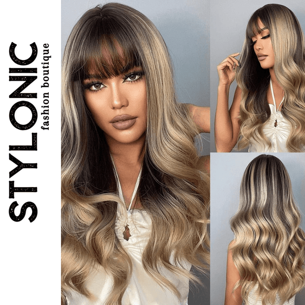 Stylonic Fashion Boutique Synthetic Wig Mixed Brown and Blonde Hair Mixed Brown and Blonde Hair - Stylonic Wigs