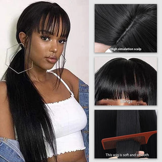 Stylonic Fashion Boutique Synthetic Wig Natural Black Wig Wigs - Natural Black Wig - Stylonic fashion Boutique