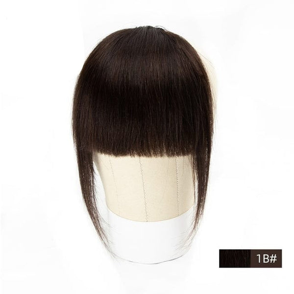 Stylonic Fashion Boutique Hair Extensions #1B Natural Human Hair Clip on Bangs Natural Human Hair Clip on Bangs - Stylonic Fashion Boutique