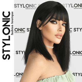 Stylonic Fashion Boutique Synthetic Wig MW6139-1 Natural Straight Synthetic Black Wig Natural Straight Synthetic Black Wig - Stylonic Wigs