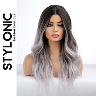 Stylonic Fashion Boutique Synthetic Wig Ombre Black to Silver Wig Ombre Black to Silver Wig - Stylonic Wigs
