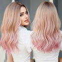 Stylonic Fashion Boutique Synthetic Wig Ombre Blonde To Pink Long Wavy Wig Ombre Blonde To Pink Long Wavy Wig - Stylonic Wigs