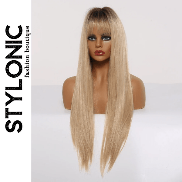 Stylonic Fashion Boutique Synthetic Wig Ombre Blonde Wig with Bangs Ombre Blonde Wig with Bangs - Stylonic Wigs