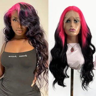 Stylonic Fashion Boutique Synthetic Wig Ombre Pink / 18inches Ombre Pink Roots Wig Ombre Pink Roots Wig - Stylonic Wigs
