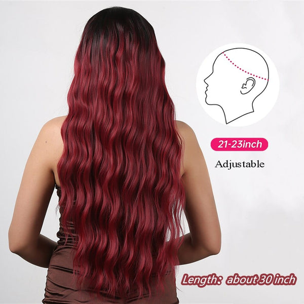 Stylonic Fashion Boutique Ombre Red Long Wave Lace Front Wig