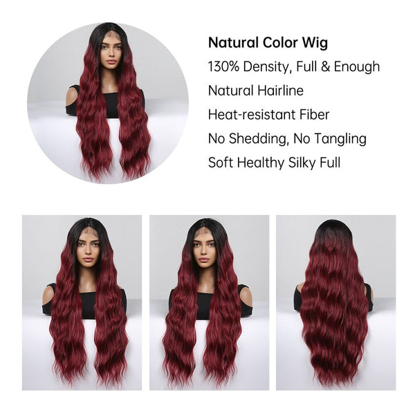 Stylonic Fashion Boutique Ombre Red Long Wave Lace Front Wig