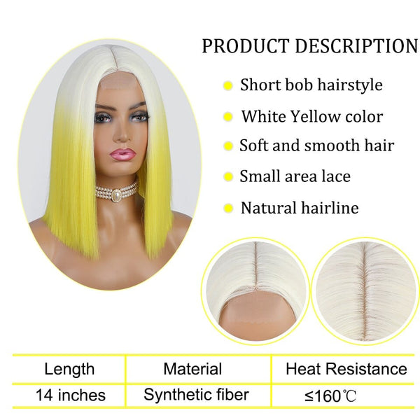 Stylonic Fashion Boutique Lace Front Synthetic Wig Ombre Yellow Wig Wigs - Ombre Yellow Wig | Yellow Wigs | Stylonic Fashion Boutique