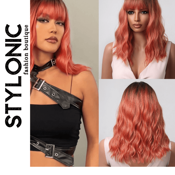 Stylonic Fashion Boutique Synthetic Wig Orange Pink Wig  Orange Pink Wig - Stylonic Wigs