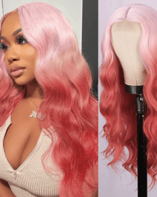 Stylonic Fashion Boutique Lace Front Synthetic Wig Pink and Red Wig Pink and Red Wig - Stylonic Wigs