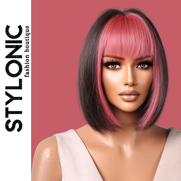 Stylonic Fashion Boutique Synthetic Wig Pink Bangs Wig Pink Bangs Wig - Stylonic Wigs