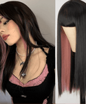 Black and Pink Wig