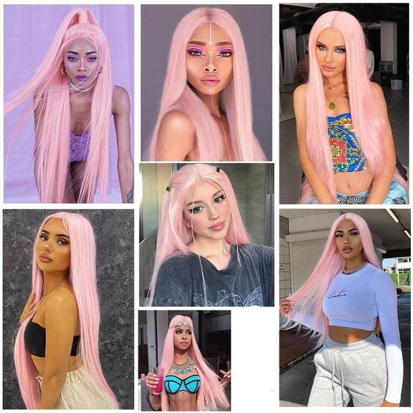 Stylonic Fashion Boutique Lace Front Synthetic Wig Pink Lace Front Wig Pink Lace Front Wig - Stylonic Wig
