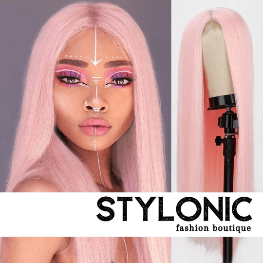 Stylonic Fashion Boutique Lace Front Synthetic Wig Pink Lace Front Wig Pink Lace Front Wig - Stylonic Wig