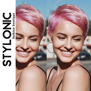 Stylonic Fashion Boutique Synthetic Wig Pink Short Wig Pink Wig Short - Stylonic Premium Wigs