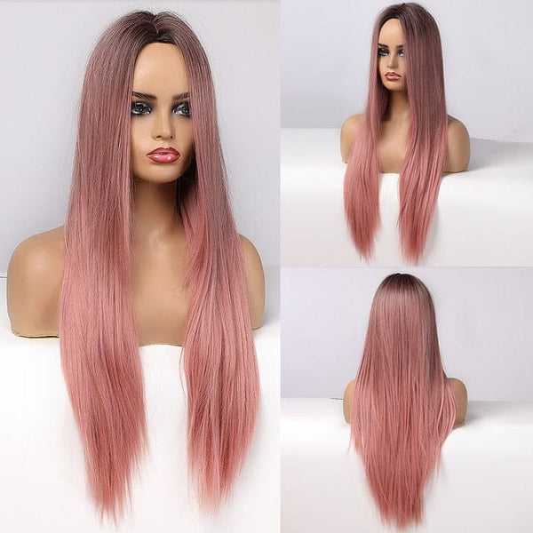 Stylonic Fashion Boutique Synthetic Wig Pink Straight Wig Pink Straight Wig - Stylonic Wigs