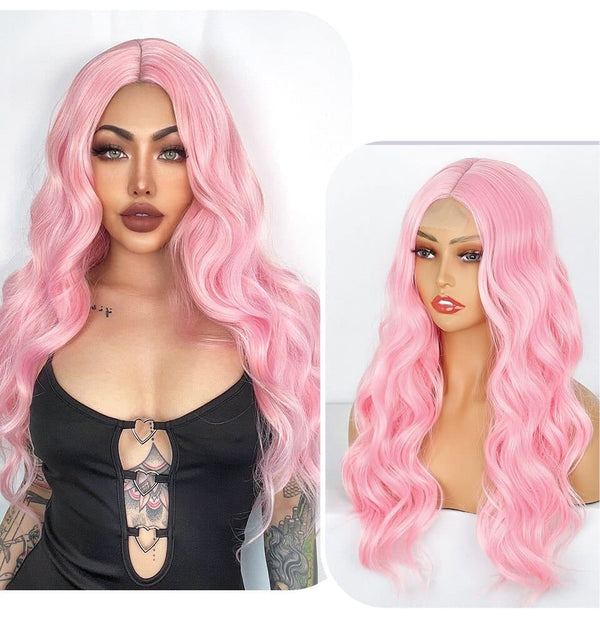 Stylonic Fashion Boutique Synthetic Wig Pink Wavy Wig Pink Wavy Wig - Stylonic Wigs