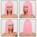 Pink Wig with Bangs