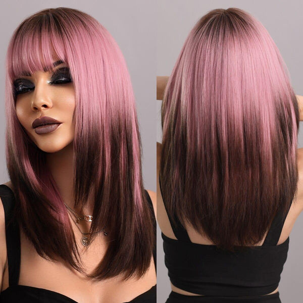 Pink Brown Wig
