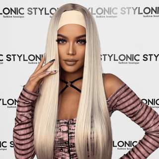 Stylonic Fashion Boutique Platinum Blonde Synthetic Headband Wig