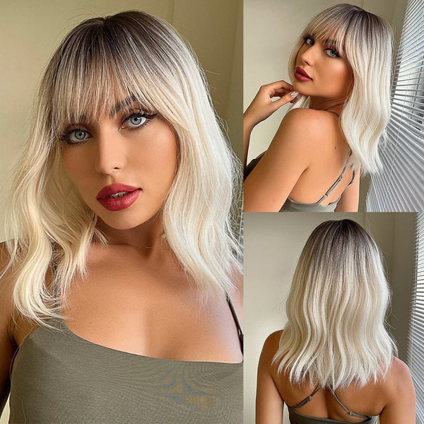 Stylonic Fashion Boutique Synthetic Wig Platinum Blonde Wig Short Platinum Blonde Wig Short - Stylonic Wigs
