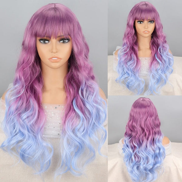 Stylonic Fashion Boutique Synthetic Wig R2-2403 / 16inches Purple and Blue Wig Purple and Blue Wig - Stylonic Fashion Wigs