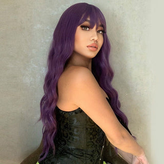 Stylonic Fashion Boutique Synthetic Wig LC6052-1 / China Purple Wig with Bangs Purple Wig with Bangs - Stylonic Fashion Boutique