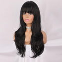 realistic black fringe wig for women