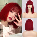 Stylonic Fashion Boutique Synthetic Wig Red Bob With Fringe Wigs - Red Bob With Fringe - Stylonic Fashion Boutique
