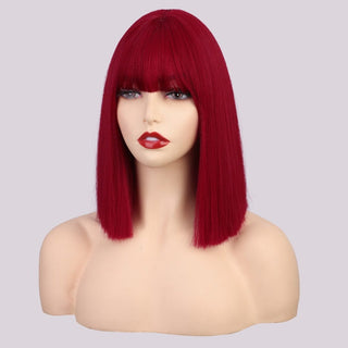 Stylonic Fashion Boutique Synthetic Wig Red Bob With Fringe Wigs - Red Bob With Fringe - Stylonic Fashion Boutique