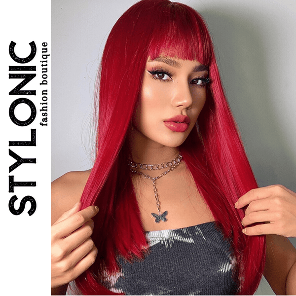 Red Hair Long Wig Stylonic Premium Wigs