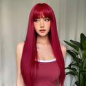 Red Wig with Bangs