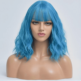 Stylonic Fashion Boutique Synthetic Wig Short Blue Wig with Bangs Short Blue Wig with Bangs - Stylonic Fashion Boutique