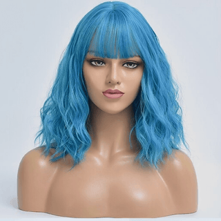 Blue Wig with Bangs