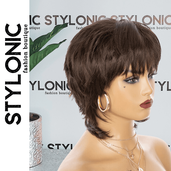 Stylonic Fashion Boutique Synthetic Wig Short Brown Synthetic Wig Short Brown Synthetic Wig - Stylonic Wigs