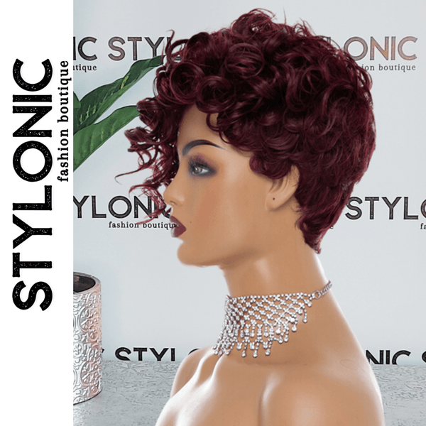 Stylonic Fashion Boutique Synthetic Wig Short Curly Burgundy Wig Short Curly Burgundy Wig - Stylonic Wigs