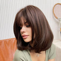 Stylonic Fashion Boutique Synthetic Wig Short Straight Brown Synthetic Wig Short Straight Brown Synthetic Wig - Stylonic Wigs