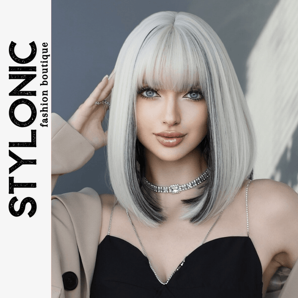 Stylonic Fashion Boutique Synthetic Wig Silvery Ash Blonde and Black Wig Silvery Ash Blonde and Black Wig - Stylonic Fashion Boutique