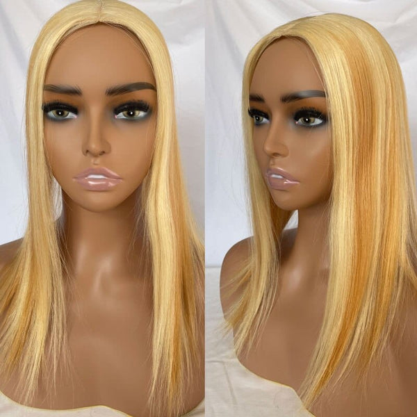 Stylonic Fashion Boutique Hair Topper Straight Silk Base Human Hair Topper Mixed Blonde Straight Silk Base Human Hair Topper Mixed Blonde - Stylonic Wigs