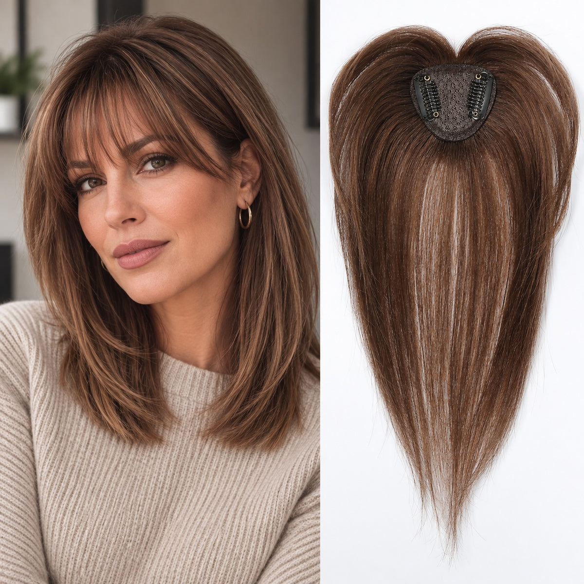 Remy Hair Toppers Brown