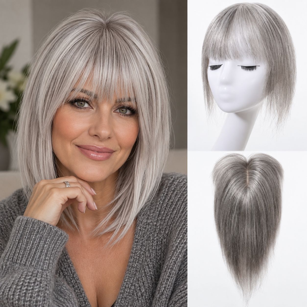 Best Hair Toppers for Thinning Hair Silver Grey
