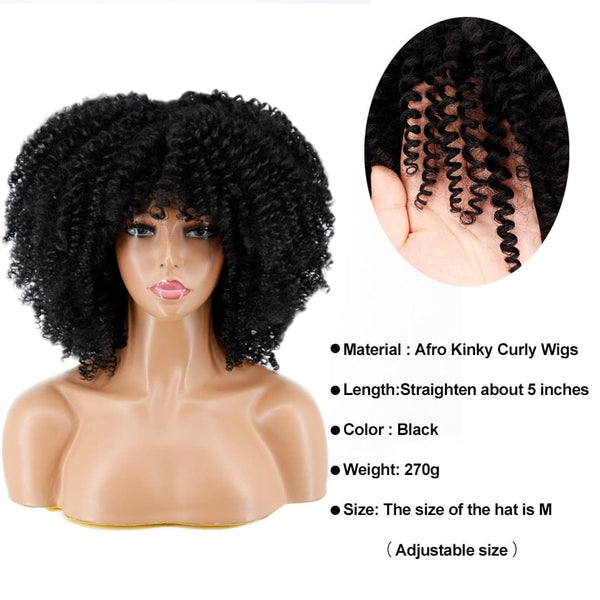 Stylonic Fashion Boutique Synthetic Wig Synthetic Black Curly Wig Wigs - Synthetic Black Curly Wig | Stylonic Fashion Boutique