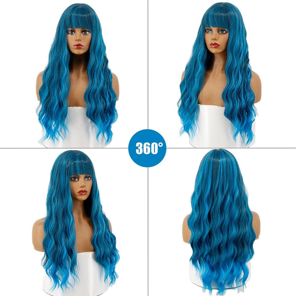 Stylonic Fashion Boutique Synthetic Wig 9146-97M / 26inches Synthetic Blue Wig Synthetic Blue Wig - Stylonic Fashion Boutique