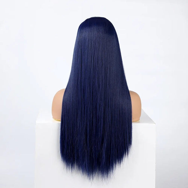 Stylonic Fashion Boutique Dark Blue / 26inches Synthetic Dark Blue Hair Women's Wig
