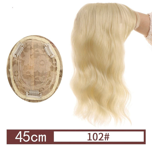 Stylonic Fashion Boutique Hair Topper BF02-45-107 Synthetic Hair Topper with Bangs Synthetic Hair Toppers - Hair Toppers with Bangs | Stylonic