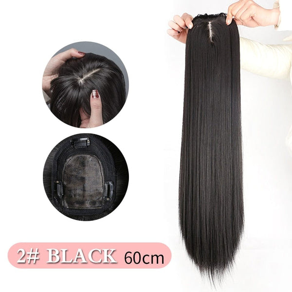 Stylonic Fashion Boutique Hair Topper TD03-2 Synthetic Hair Topper with Bangs Synthetic Hair Toppers - Hair Toppers with Bangs | Stylonic