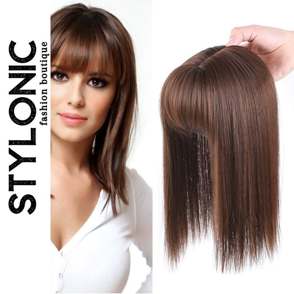 Stylonic Fashion Boutique Hair Topper Synthetic Hair Topper with Bangs Synthetic Hair Toppers - Hair Toppers with Bangs | Stylonic